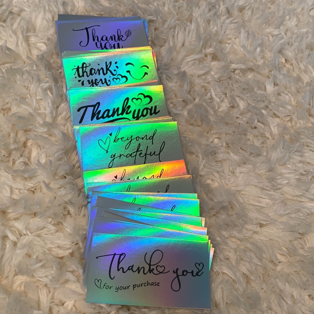 50pcs Holographic Greeting Card Random thank you & gratitude professional